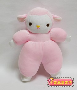手工綿柔音樂布偶：粉紅羊寶寶 (台灣製造)