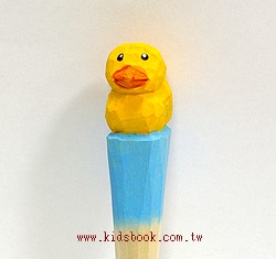 黃色小鴨：純手工木頭動物筆(原子筆)